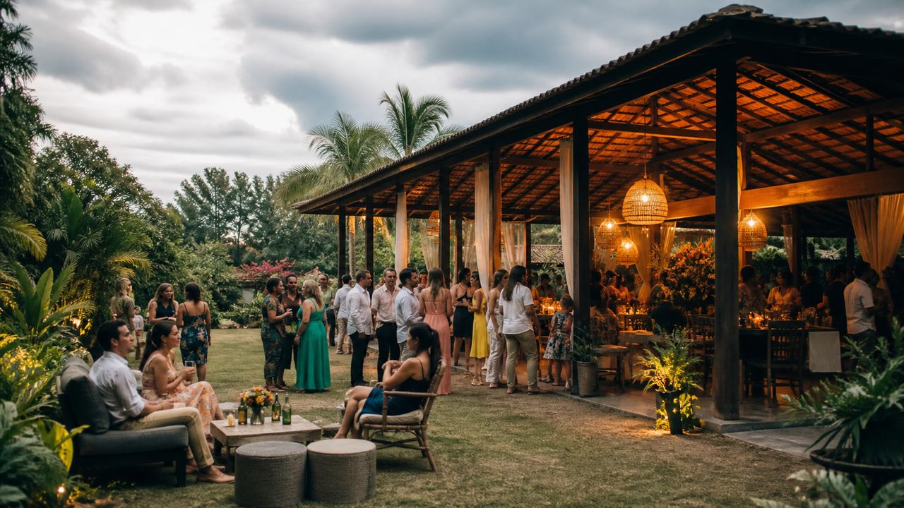 Festa ao ar livre: plano B para chuva sem estourar o orçamento