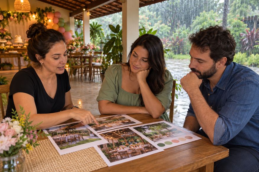 Pais revisam a proposta do espaço com a área coberta ao fundo