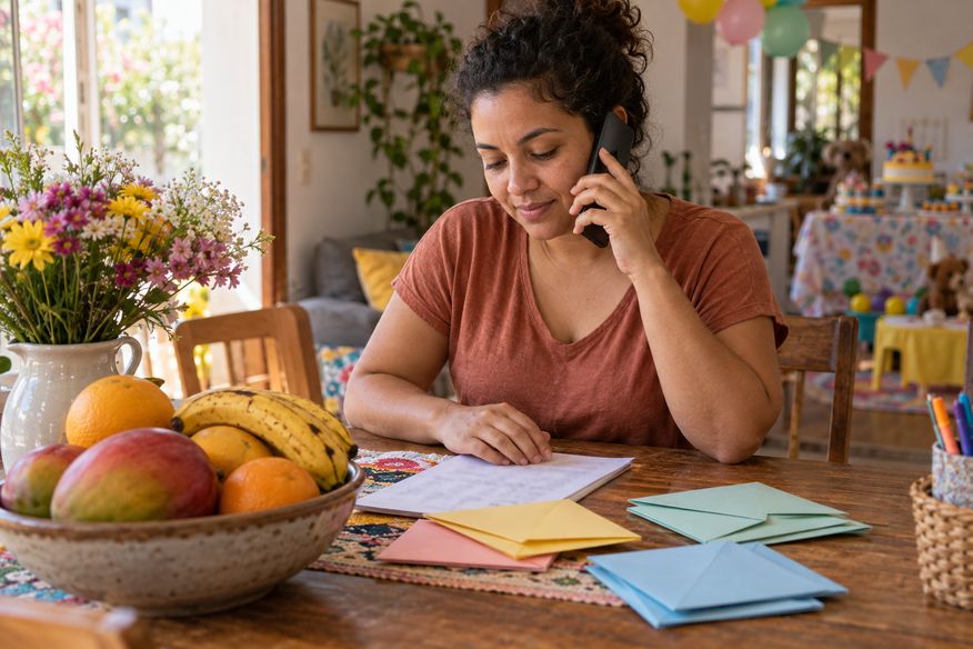Responsável confirma presença dos convidados e organiza os contatos antes da festa